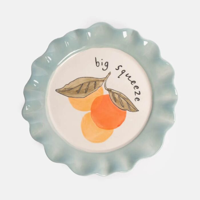 Caroline Gardner Big Squeeze Oranges Ceramic Plate